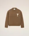 Ami Alexandre Mattiussi Brown Alpaca Ami De Coeur Crewneck Sweater Brown In Brown