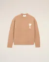 Ami Alexandre Mattiussi Brown Alpaca Ami De Coeur Crewneck Sweater Brown In Brown