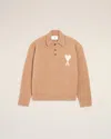 Ami Alexandre Mattiussi Brown Alpaca Ami De Coeur Polo Brown In Brown