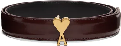 Ami Alexandre Mattiussi Brown Ami De Coeur Buckle Belt