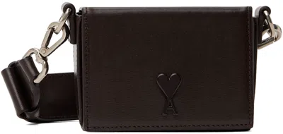 AMI ALEXANDRE MATTIUSSI BROWN AMI DE COEUR NANO LUNCH BOX BAG
