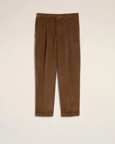 Ami Alexandre Mattiussi Brown Carrot-fit Corduroy Cotton Trousers Brown