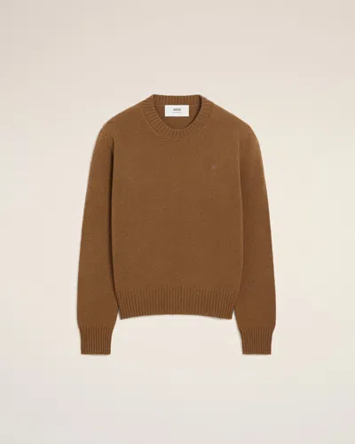 Ami Alexandre Mattiussi Brown Cashmere Ami De Coeur Crewneck Sweater Brown