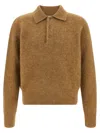 Ami Alexandre Mattiussi Ami Paris Grey Wool And Alpaca Polo Sweater In Animal Print