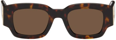 Ami Alexandre Mattiussi Brown Classical Ami De Cœur Sunglasses In Shell/955