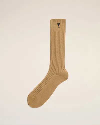 Ami Alexandre Mattiussi Brown Cotton  Ami De Coeur Socks Brown