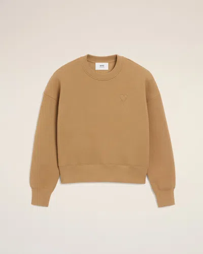 Ami Alexandre Mattiussi Brown Cotton Ami De Coeur Sweatshirt Brown