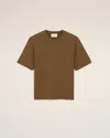 Ami Alexandre Mattiussi Ami Paris Heavy Organic Cotton T Shirt In Brown