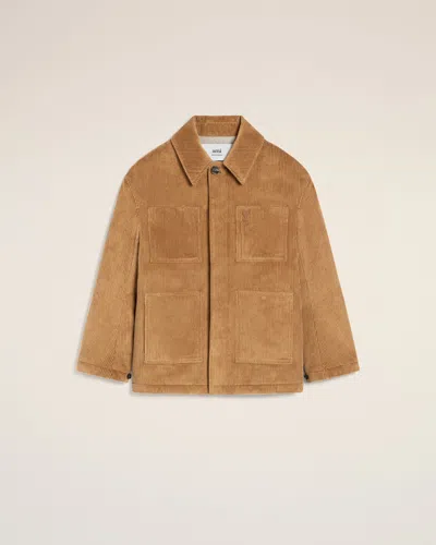 Ami Alexandre Mattiussi Brown Cotton Corduroy Worker Jacket Brown