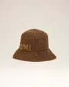 Ami Alexandre Mattiussi Brown Cotton Knitted Ami Patch Bucket Hat Brown