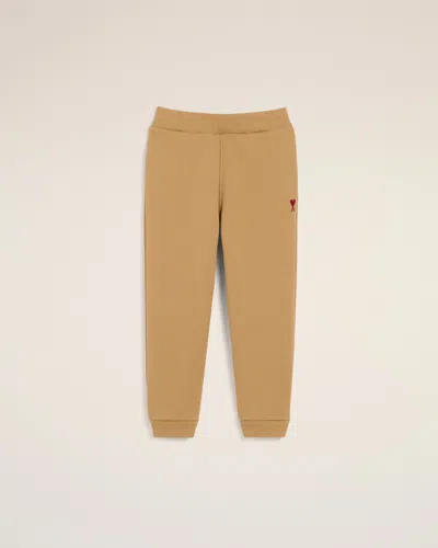Ami Alexandre Mattiussi Brown Cotton Track Pants With Ami De Coeur Brown In Camel