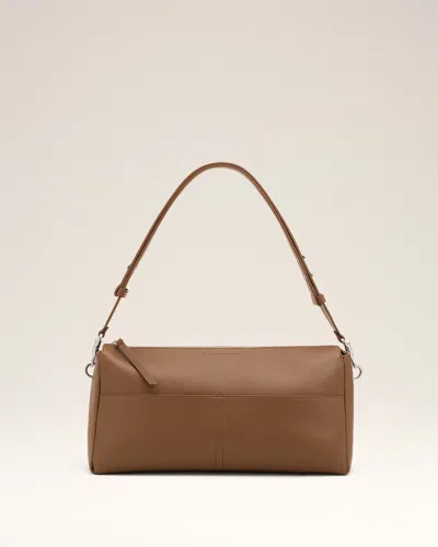 Ami Alexandre Mattiussi Brown Cow Leather Carrousel Zipped Bag Brown In White