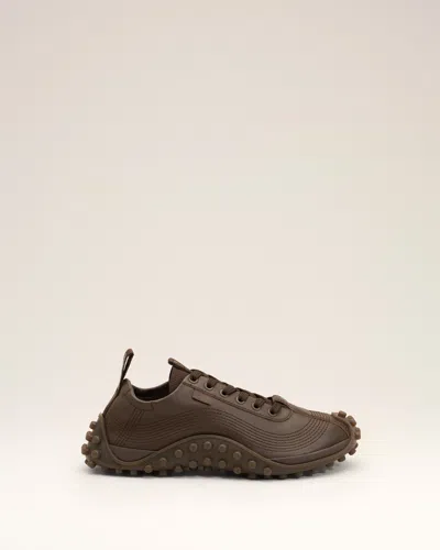 Ami Alexandre Mattiussi Brown Cow Leather Mirage Sneakers Brown In Chocolate Brown