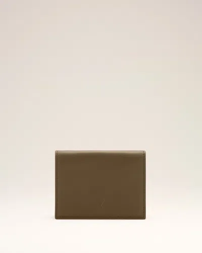 Ami Alexandre Mattiussi Brown Cowhide Leather Trifold Wallet With Ami De Coeur Brown In Truffle