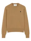 Ami Alexandre Mattiussi Brown Wool Ami De Coeur Crewneck Sweater Brown In Brown