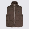 Ami Alexandre Mattiussi Ami Paris Monogram Patch Puffer Gilet In Dark Coffee