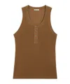 Ami Alexandre Mattiussi Brown Jersey Buttoned Placket Tanktop Brown In Brown