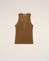 Ami Alexandre Mattiussi Brown Jersey Buttoned Placket Tanktop Brown