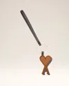 Ami Alexandre Mattiussi Brown Leather Ami De Coeur Keyring Brown