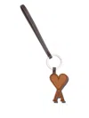Ami Alexandre Mattiussi Brown Logo Charm Keyring In Burgundy