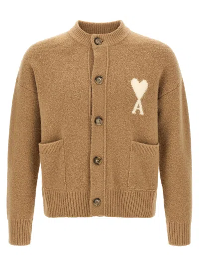 Ami Alexandre Mattiussi Brown Mock Collar Cardigan