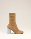 Ami Alexandre Mattiussi Brown Mohair Knit Piano Ankle Boots Brown In Brown