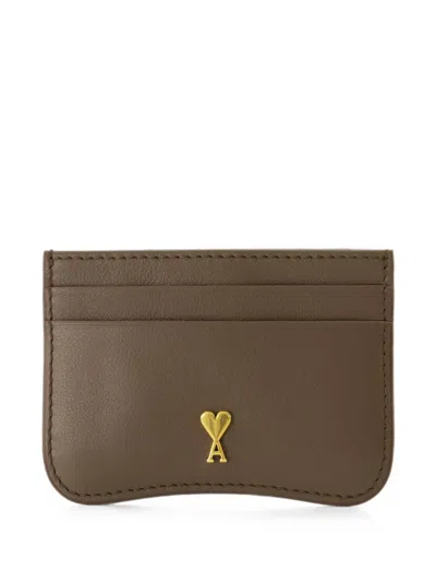 Ami Alexandre Mattiussi Brown Paris Paris Zipped Cowhide Leather Card Holder