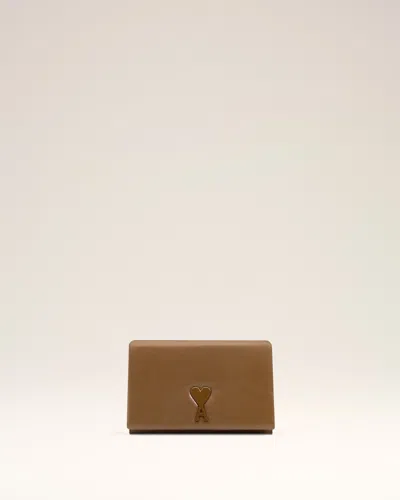 Ami Alexandre Mattiussi Brown Smooth Leather Voulez Vous Wallet Strap Brown