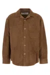 Ami Alexandre Mattiussi Ami Paris Ami Paris Brown Goat Suede Overshirt In Brown