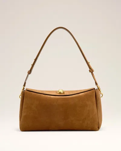 Ami Alexandre Mattiussi Brown Suede Leather Carrousel Medium Bag Brown