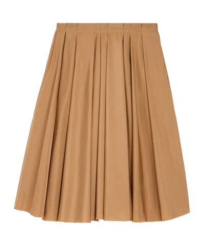 Ami Alexandre Mattiussi Brown Taffetas Midi Corolla Skirt