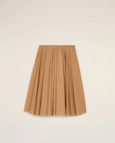 Ami Alexandre Mattiussi Brown Taffetas Midi Corolla Skirt Brown