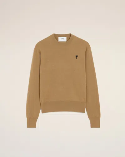 Ami Alexandre Mattiussi Brown Wool Ami De Coeur Crewneck Sweater Brown