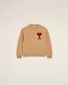 Ami Alexandre Mattiussi Brown Wool Ami De Coeur Crewneck Sweater Brown In Brown