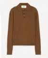 Ami Alexandre Mattiussi Brown Wool Ami De Coeur Polo In Brown