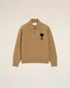 Ami Alexandre Mattiussi Brown Wool Ami De Coeur Polo Brown