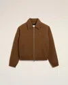 Ami Alexandre Mattiussi Brown Wool Ami De Coeur Zipped Jacket Brown In Brown