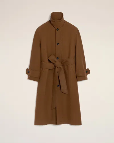 Ami Alexandre Mattiussi Ami Paris Wool Coat In Brown