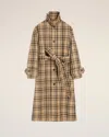 Ami Alexandre Mattiussi Brown Wool Checked Belted Mac Brown In Multi