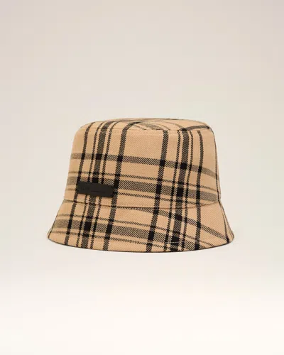 Ami Alexandre Mattiussi Brown Wool Checked  Bucket Hat Brown In Multi