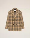 Ami Alexandre Mattiussi Brown Wool Checked Loose Double Breasted Jacket Brown In Multi