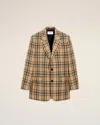 Ami Alexandre Mattiussi Brown Wool Checked Loose Jacket Brown In Multi
