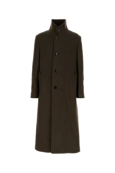 AMI ALEXANDRE MATTIUSSI BROWN WOOL COAT