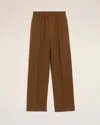 Ami Alexandre Mattiussi Brown Wool Elasticated Trousers Brown In Brown
