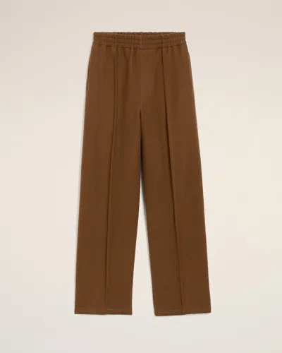 Ami Alexandre Mattiussi Brown Wool Elasticated Trousers Brown