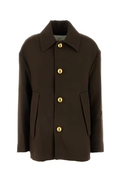 AMI ALEXANDRE MATTIUSSI BROWN WOOL JACKET