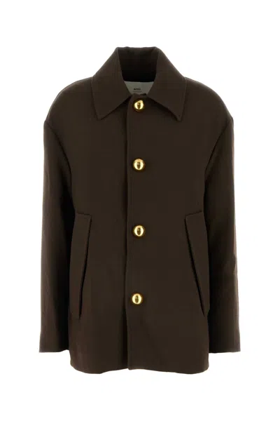 AMI ALEXANDRE MATTIUSSI BROWN WOOL JACKET