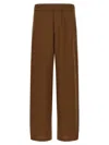 Ami Alexandre Mattiussi Trousers Wool Adjustable Waistband In Brown
