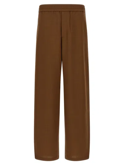 AMI ALEXANDRE MATTIUSSI BROWN WOOL PANTS