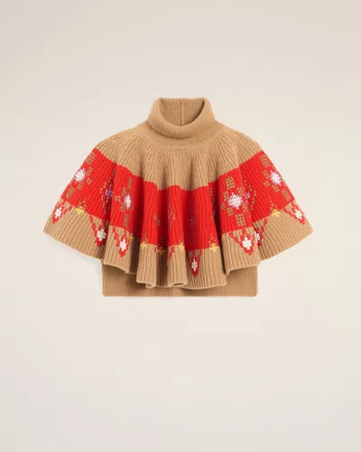 Ami Alexandre Mattiussi Brown Wool Ruffle Top Brown